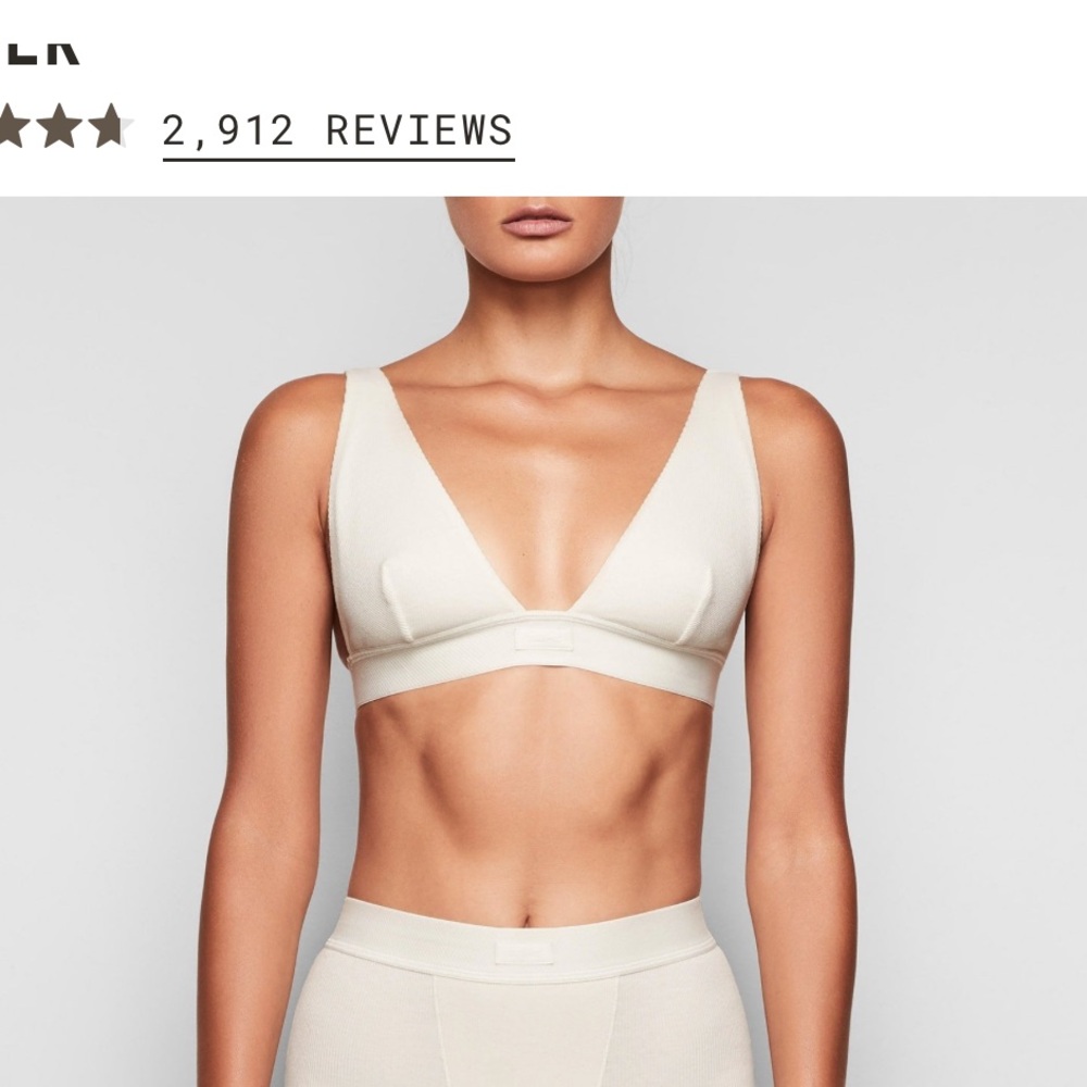 Skims cotton rib triangle Bralette